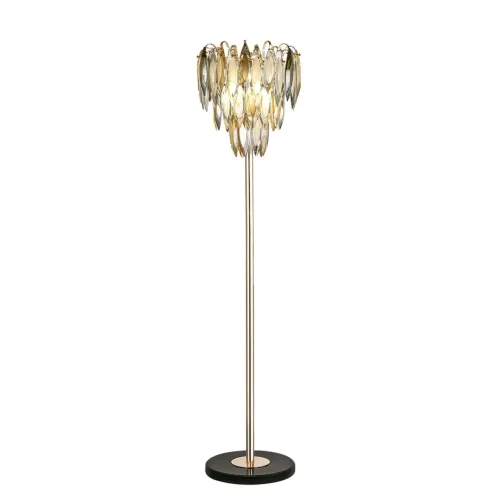 Торшер Vilna 5068/4F Odeon Light  янтарный разноцветный серый белый 4 лампы, основание золотое в стиле современный
