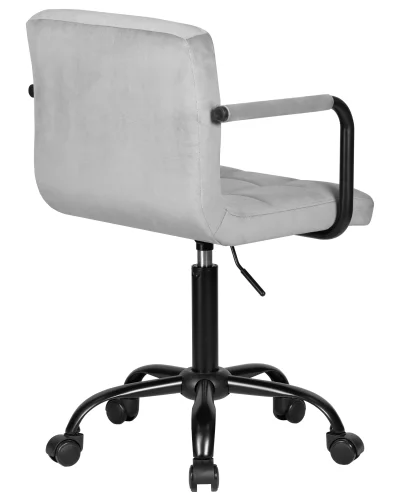 Офисное кресло набор 2 шт. SET-2 9400_BlackBase-LM TERRY BLACK, цвет сиденья серый велюр (MJ9-75), цвет основания черный Dobrin, /велюр, ножки/металл/чёрный, размеры - 810*950***580*580 фото 5