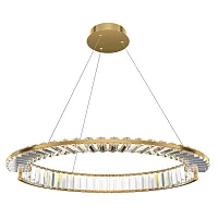Люстра подвесная LED Krone P097PL-L36BS3K1 Maytoni прозрачная на 1 лампу, основание латунь в стиле современный кольца