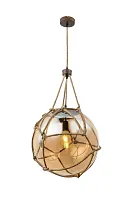 Светильник подвесной лофт Tiko 15859H2 Globo прозрачный коричневый 1 лампа, основание коричневое в стиле лофт шар