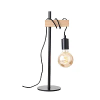 Настольная лампа лофт Bagetti SL1142.404.01 Evoluce без плафона 1 лампа, основание чёрное бежевое металл дерево в стиле лофт 
