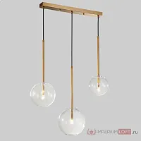 Светильник подвесной ARTO 3 D20 182688-26 ImperiumLoft прозрачный на 3 лампы, основание золотое в стиле лофт современный 