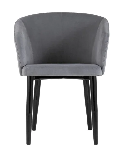 Кресло Ральф велюр серый УТ000004168 Stool Group, серый/велюр, ножки/металл/чёрный, размеры - ****580*600 фото 2