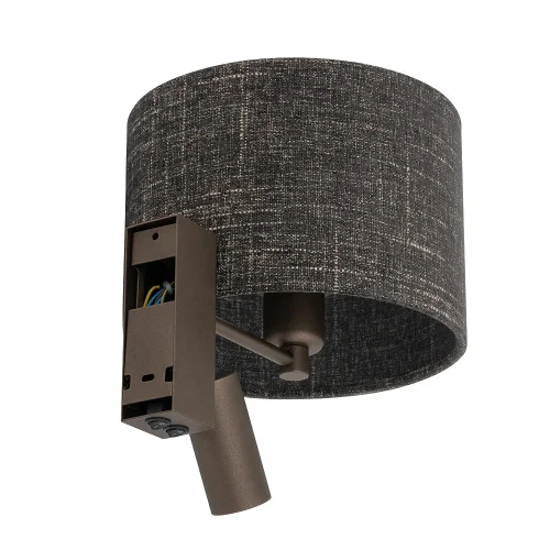 Бра с выключателем Santana A 11661-NW Nowodvorski чёрный на 1 лампу, основание коричневое в стиле современный для чтения фото 4