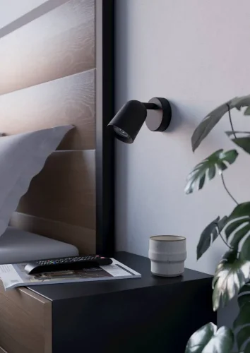 Бра Camaldoli 901952 Eglo чёрный на 1 лампу, основание чёрное в стиле современный для чтения фото 3 Бра Camaldoli 901952 Eglo чёрный на 1 лампу, основание чёрное в стиле современный для чтения фото 3