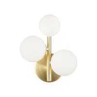 Бра Dallas MOD545WL-03BS Maytoni белый 3 лампы, основание золотое в стиле модерн молекула