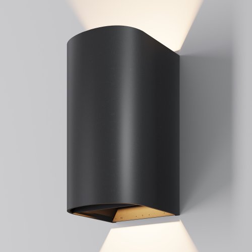 Настенный светильник ЛЕД уличный Драп / Drape O526WL-L20B3K Maytoni уличный IP65 чёрный на 1 лампу, плафон чёрный в стиле современный ЛЕД фото 3