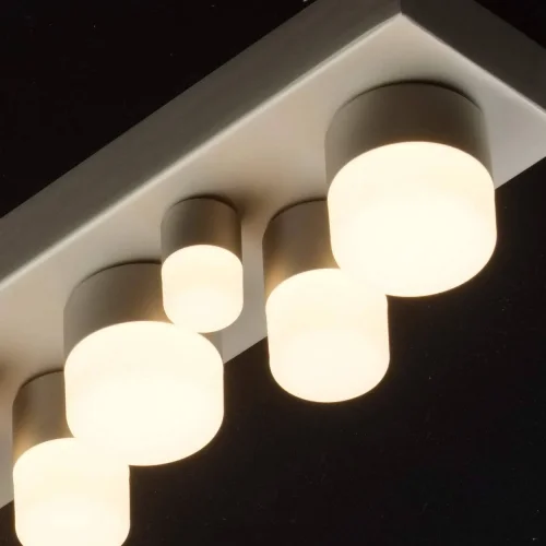 Люстра потолочная LED Морфей 710010118 DeMarkt белая на 18 ламп, основание матовое никель в стиле хай-тек  фото 5