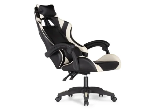 Кресло игровое Rodas black / cream 15243 Woodville, бежевый/искусственная кожа, ножки/пластик/чёрный, размеры - *1310***670*600 фото 8