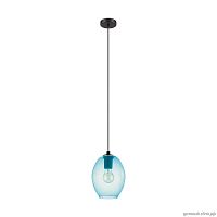 Светильник подвесной Cadaques 98583 Eglo голубой 1 лампа, основание чёрное в стиле современный 