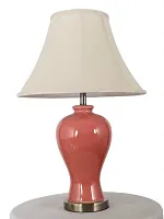 Настольная лампа Gianni E 4.1 P Arti Lampadari бежевая 1 лампа, основание розовое керамика в стиле прованс классический 