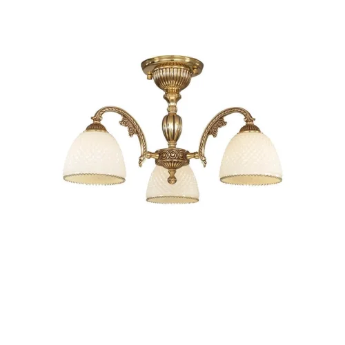 Люстра потолочная PL 7125/3 Reccagni Angelo белая на 3 лампы, основание золотое в стиле классический 