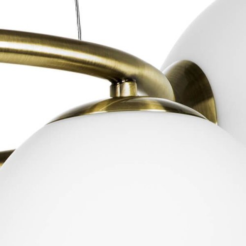 Люстра подвесная Globo 815051 Lightstar белая на 5 ламп, основание латунь в стиле арт-деко шар фото 4