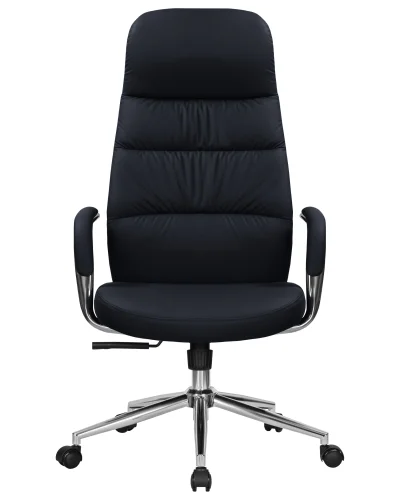 Офисное кресло для руководителей DOBRIN NERO (черный (RXT051-21)) цвет сиденья черный (RXT051-21), цвет основания хромированная сталь Dobrin, чёрный/экокожа, ножки/металл/, размеры - 1200*1285**** фото 6