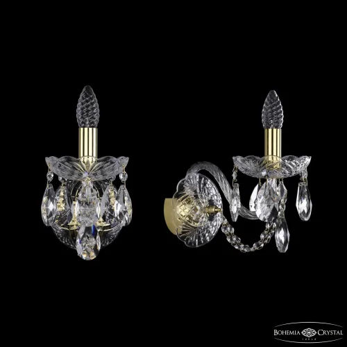 Бра 1402B/1/160/XL G Bohemia Ivele Crystal без плафона на 1 лампа, основание золотое прозрачное в стиле классический sp
