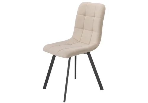 Стул на металлокаркасе Bruk beige / black 15237 Woodville, бежевый/велюр, ножки/металл/чёрный, размеры - ****450*550 фото 4