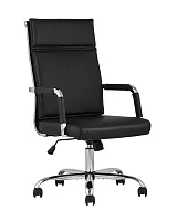 Кресло офисное TopChairs Original, черное УТ000001926 Stool Group, чёрный/экокожа, ножки/металл/хром, размеры - ****530*615