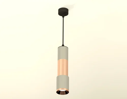 Светильник подвесной XP7423060 Ambrella light серый золотой 1 лампа, основание серое в стиле хай-тек современный трубочки фото 3