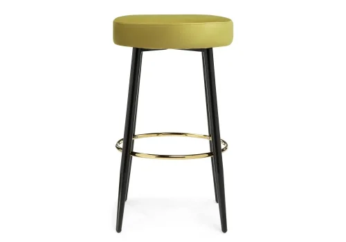 Барный стул Plato 1 khaki 15068 Woodville, зелёный/велюр, ножки/металл/чёрный, размеры - ****420*420 фото 2