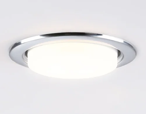 Светильник точечный G10102 Ambrella light белый 1 лампа, основание хром в стиле современный хай-тек  фото 3