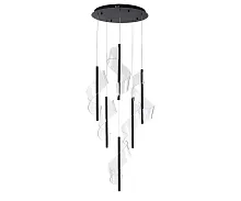Люстра каскадная LED Илина 08042-6A,19 Kink Light прозрачная на 6 ламп, основание чёрное в стиле хай-тек современный каскад