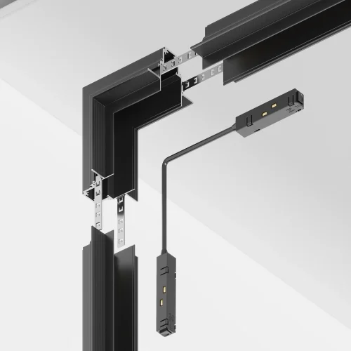 Угловой коннектор внутренний встраиваемый Magnetic track system Gravity TRX010ICL-22B Maytoni чёрный в стиле хай-тек современный для светильников серии Magnetic track system Gravity встраиваемый gravity магнитная магнитный фото 5
