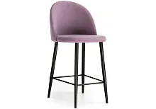 Барный стул Амизуре лавандовый / черный матовый 448660 Woodville, фиолетовый/велюр, ножки/металл/чёрный, размеры - ****480*530