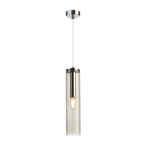 Светильник подвесной Klum 4694/1 Odeon Light серый прозрачный 1 лампа, основание хром в стиле современный хай-тек 