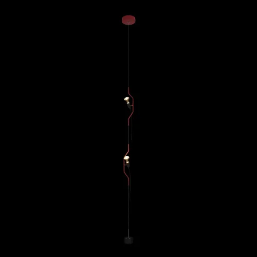 Светильник подвесной Parentesi 10346-2 Red LOFT IT без плафона 2 лампы, основание красное чёрное в стиле современный на растяжку фото 2