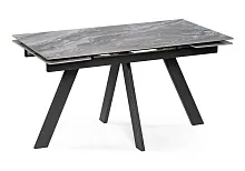 Керамический стол Невис 140(200)х80х76 оробико / черный 553537 Woodville столешница серая из керамика