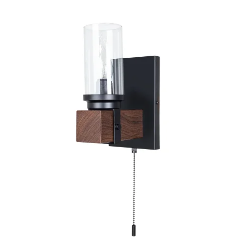Бра с выключателем Dalim A7014AP-1BK Arte Lamp прозрачный на 1 лампа, основание чёрное в стиле кантри 