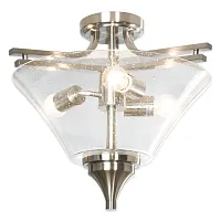 Люстра потолочная Fullerton LSP-8815 Lussole прозрачная на 3 лампы, основание матовое никель в стиле современный кантри 