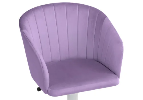 Компьютерное кресло Тибо сиреневый 464216 Woodville, фиолетовый/велюр, ножки/пластик/белый, размеры - *900***600*600 фото 5