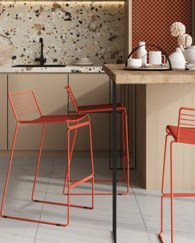 Стул полубарный Danny, бордовый, с подушкой УТ000038990 Stool Group, /, ножки//, размеры - *800***380*470 фото 2