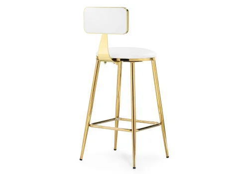 Полубарный стул Persi white / gold 15677 Woodville, белый/экокожа, ножки/металл/, размеры - *880***380*470 фото 4