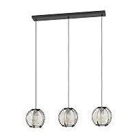 Светильник подвесной Waverton 44007 Eglo белый чёрный на 3 лампы, основание чёрное в стиле современный лофт кантри 