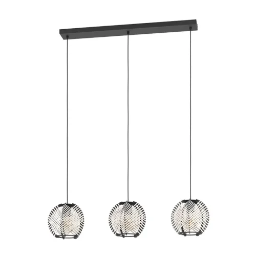 Светильник подвесной Waverton 44007 Eglo белый чёрный на 3 лампы, основание чёрное в стиле современный лофт кантри 