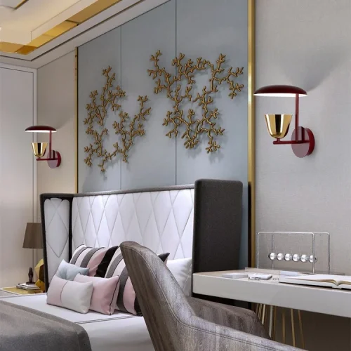 Настенный светильник (Бра) Dais 155058-60 ImperiumLoft красный на 1 лампу, основание золотое в стиле современный фото 3 Настенный светильник (Бра) Dais 155058-60 ImperiumLoft красный на 1 лампу, основание золотое в стиле современный фото 3