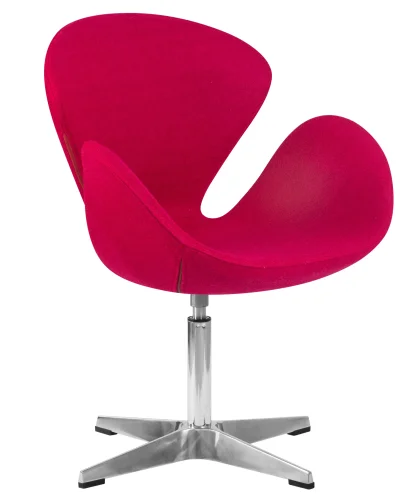 Кресло дизайнерское 69A-LMO SWAN, цвет сиденья бордовый (AF5), алюминиевое основание Dobrin, бордовый/ткань, ножки/металл/алюминий, размеры - ****710*600 фото 2
