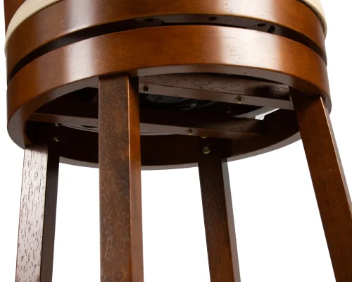 Вращающийся полубарный стул 4393-LMU WILLIAM COUNTER, цвет сиденья кремовый, цвет дерева шоколад Dobrin, кремовый/экокожа, ножки/дерево/шоколад, размеры - ****430*480 фото 11