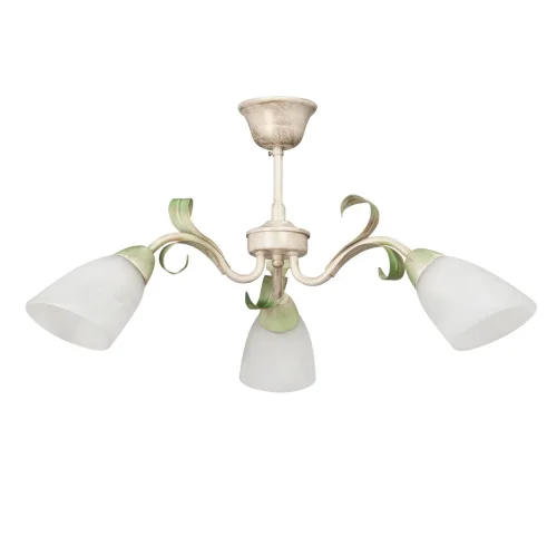 Люстра потолочная V1535/3PL Vitaluce белая на 3 лампы, основание бежевое в стиле флористика Люстра потолочная V1535/3PL Vitaluce белая на 3 лампы, основание бежевое в стиле флористика