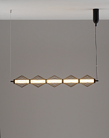 Светильник подвесной LED Eloise V11352-PL Moderli белый чёрный на 1 лампу, основание чёрное в стиле современный линейный