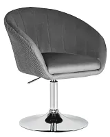 Кресло дизайнерское  8600-LM,  цвет сиденья серый велюр (1922-19), цвет основания хром Dobrin, серый/велюр, ножки/металл/хром, размеры - 750*900***600*570