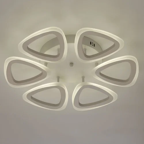 Люстра потолочная LED с пультом Мадлен 424013006 DeMarkt белая на 1 лампа, основание белое в стиле хай-тек с пультом фото 5