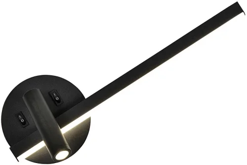 Бра с выключателем LED Parete 4169-2W F-promo чёрный на 1 лампа, основание чёрное в стиле современный для чтения отражённый свет