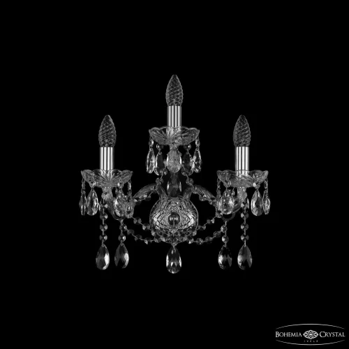 Бра 1413B/2+1/165 Ni Bohemia Ivele Crystal без плафона на 3 лампы, основание прозрачное никель в стиле классический sp