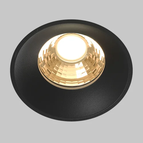 Светильник точечный LED Round DL058-12W2.7K-TRS-B Maytoni чёрный на 1 лампу, основание чёрное в стиле современный хай-тек круглый для затирки фото 2