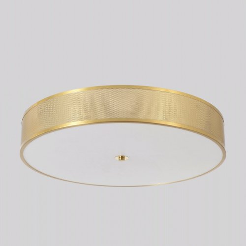 Светильник потолочный ЛЕД с пультом BUTTON PL40W LED Crystal Lux белый на 1 лампу, основание латунь в стиле американский круглый с пультом фото 2