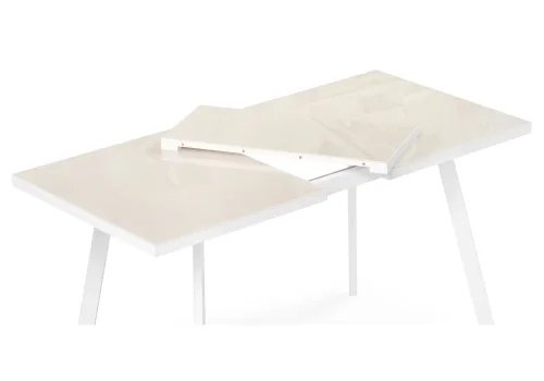 Стеклянный стол Маккензи 120(150)х70х77 латте / белый 551090 Woodville столешница бежевая из стекло лдсп фото 5