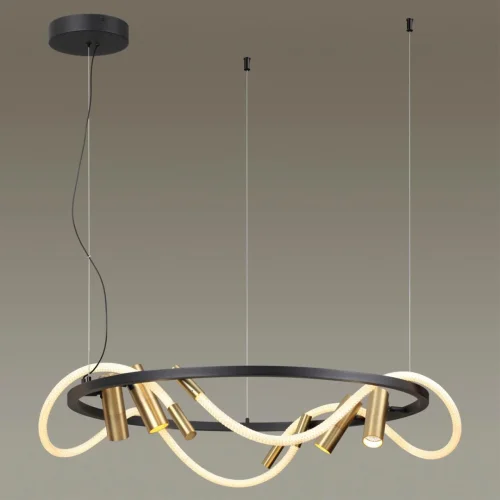 Светильник подвесной LED Corda 4397/55L Odeon Light белый античный бронза на 1 лампу, основание чёрное в стиле хай-тек фото 5